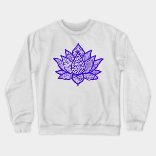 Navy blue spotted lotus flower Crewneck Sweatshirt